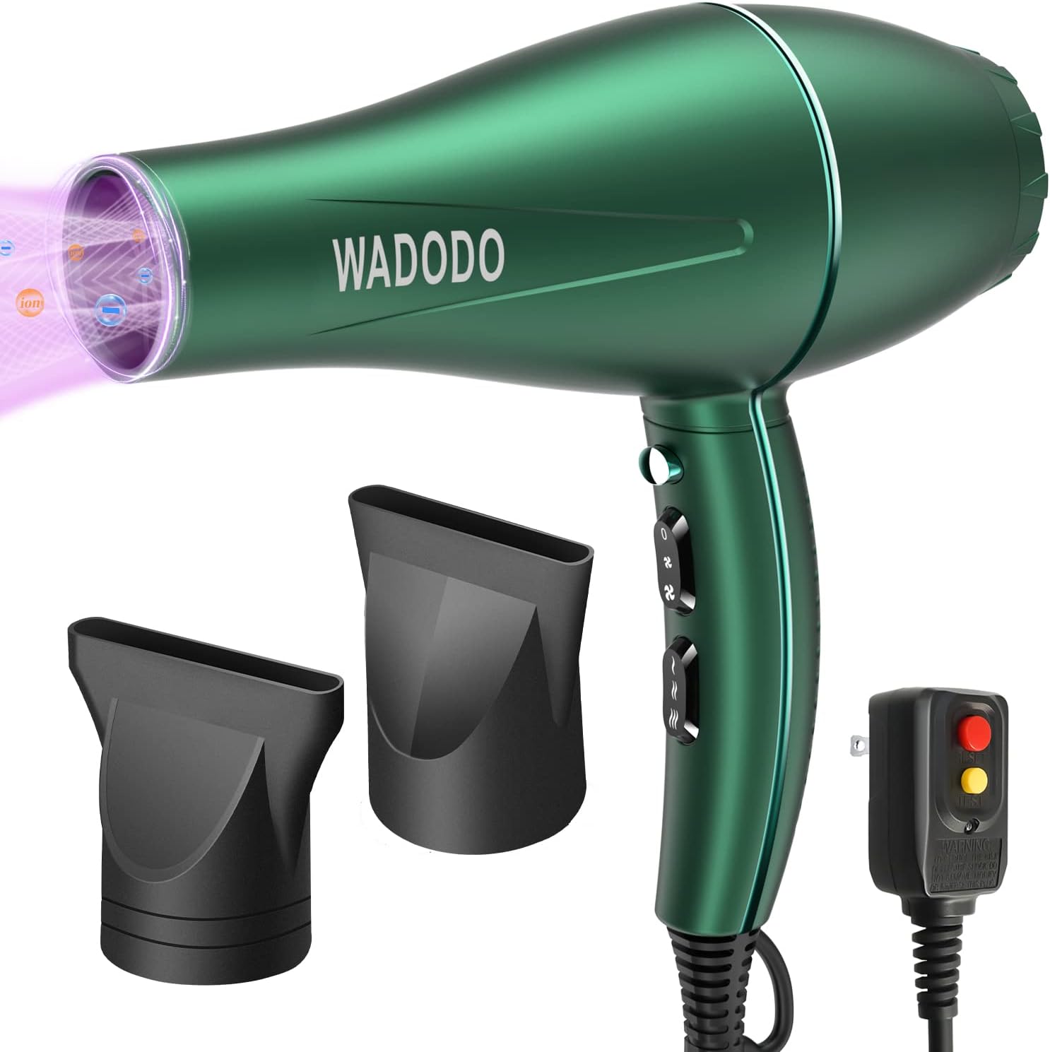 Secador de pelo iónico, secador profesional de 2200 W, secado rápido, secador de pelo de viaje, motor de CA, temperatura constante, secador de pelo