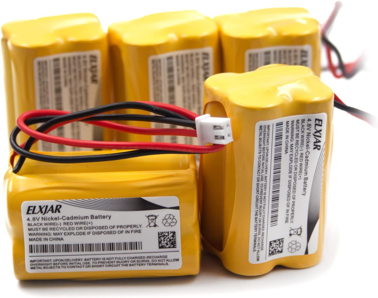 YUTSUJO Paquete de 5 baterías de Ni-CD de 4.8 V 700 mAh BL93NC487 para Emergi-Lite BAA-48R BAA48R, Interstate NIC0186, Dantona Custom-43 Custom43,
