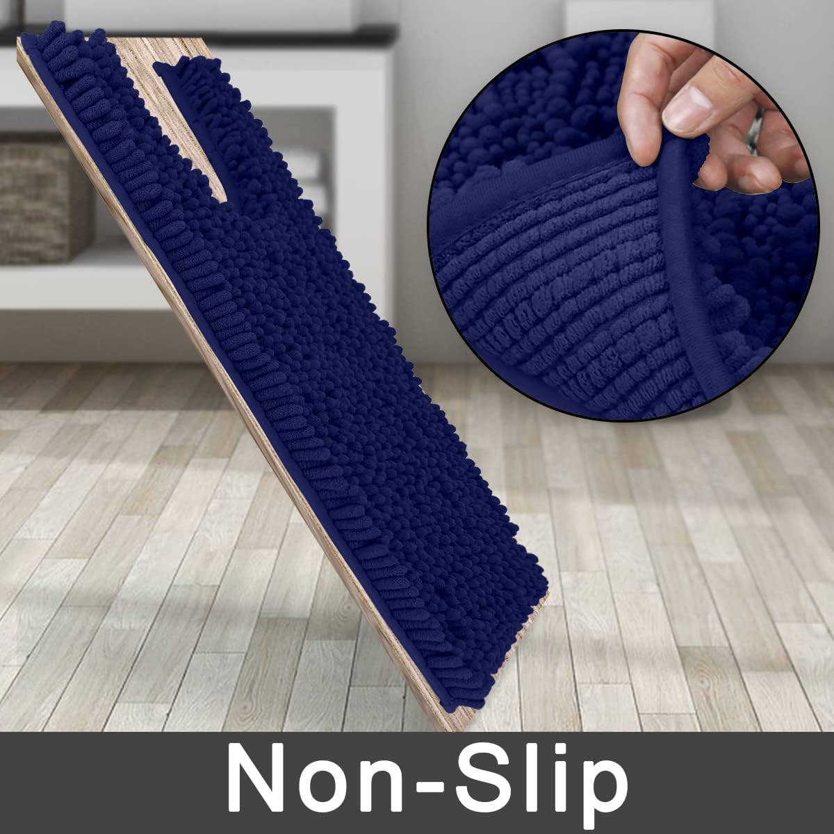 Yimobra Tapete de baño lanudo de lujo para inodoro en forma de U para baño, 24.4 x 20.4 pulgadas, suave y cómodo, máxima absorción, secado rápido,