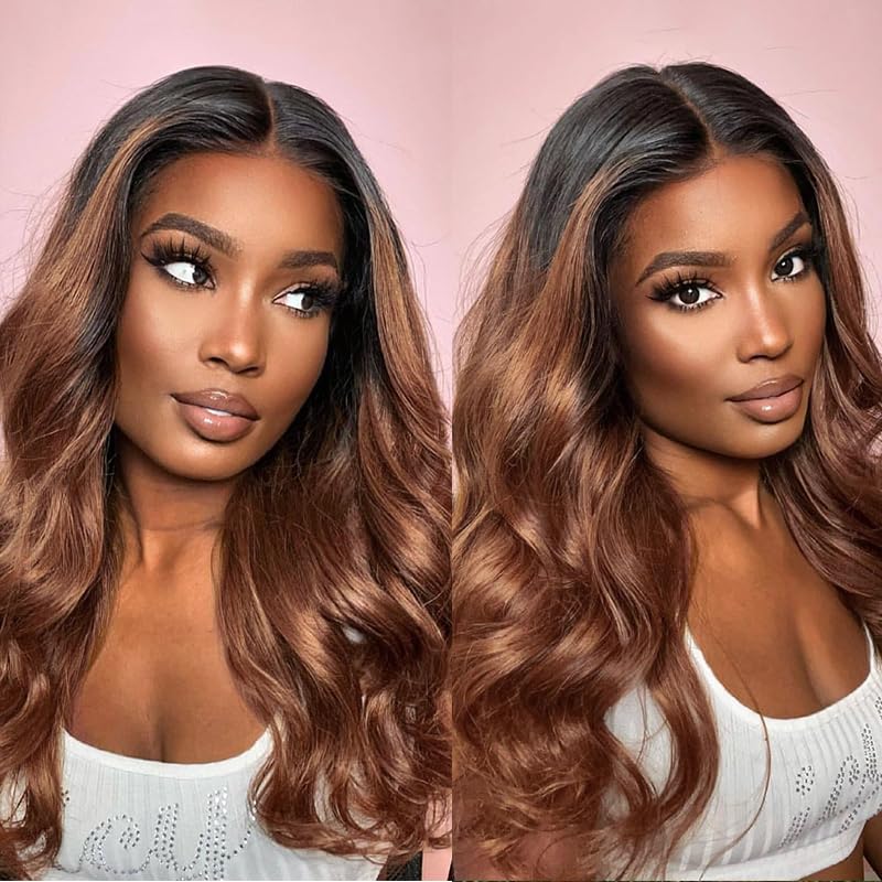 Paquetes de cabello humano ondulado con cierre, cabello humano de 2 tonos degradados, 3 paquetes con cierre de encaje 4×4, paquete de cabello humano