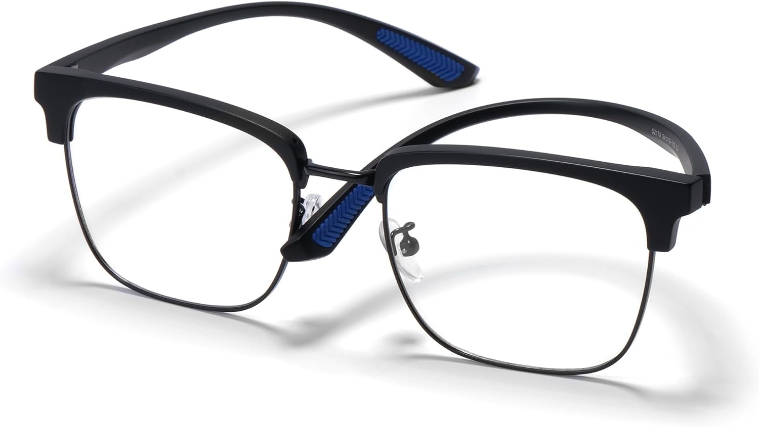 Gafas de luz azul para hombre, rectangulares, grandes, de Browline, para juegos de computadora, bloqueador azul, antirreflejos, protección UV400,