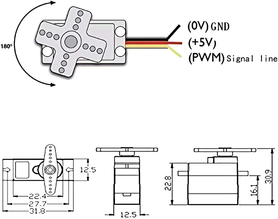 10 unids SG90 0.32 oz Micro Servos para RC Robot Helicóptero Avión Controles Coche Barco