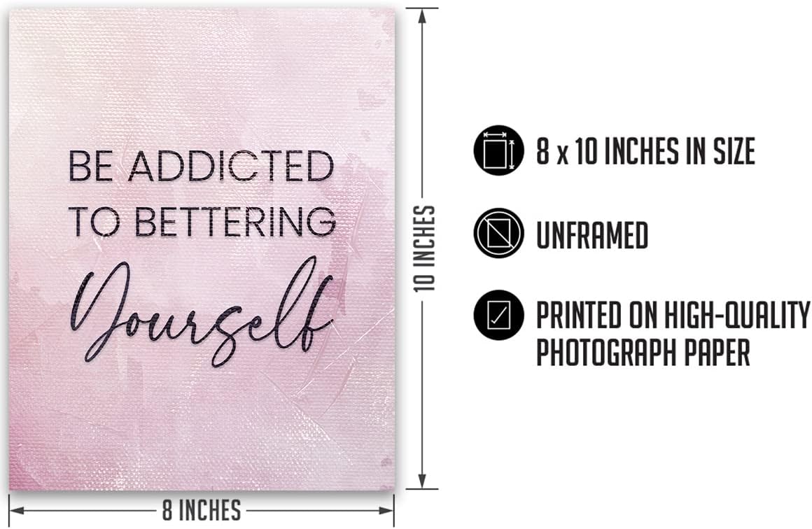 Govivo Regalos inspiradores para mujeres  Arte de pared motivacional  Sé adicto a mejorarte a ti mismo  Decoración de dormitorio edificante