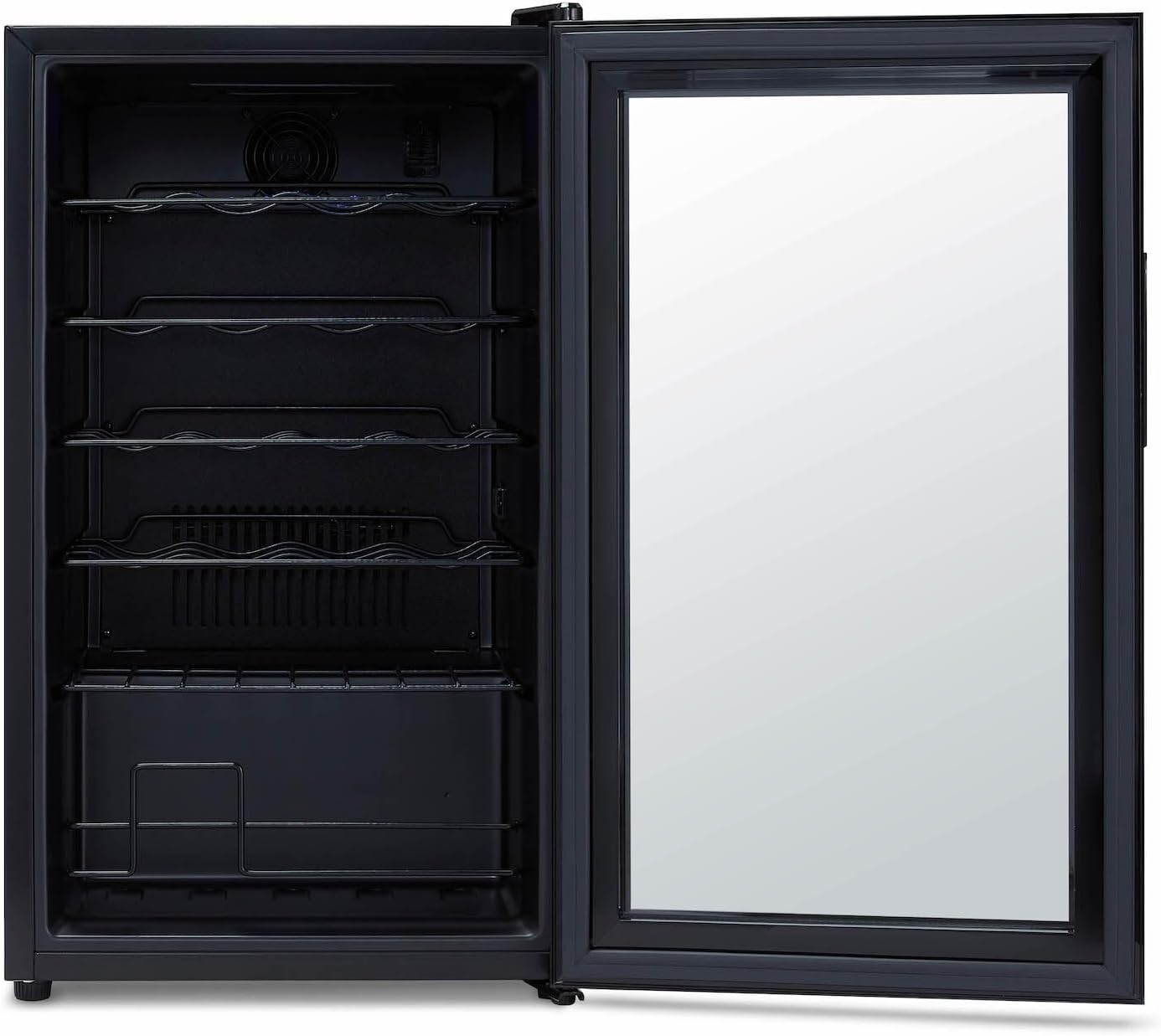 Shadow Series – Refrigerador de vino de 24 botellas, refrigerador de vino con espejo independiente con puerta de vidrio templado de doble capa y