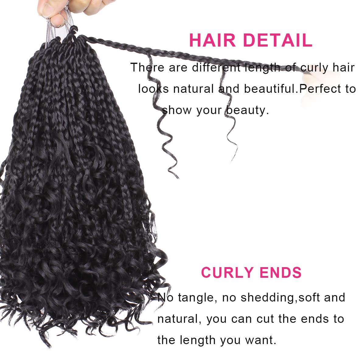 Unionbeauty – Paquete de 8 paquetes de trenzas bohemias de 10 pulgadas, cabello de ganchillo de diosa, trenzas de ganchillo para mujeres negras, con