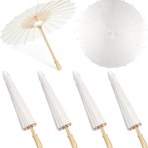 4 paraguas de papel blanco de 33 pulgadas, paraguas de papel aceitado chino japonés grande de papel, paraguas de pintura de bricolaje paraguas de 4 paraguas de papel blanco de 33 pulgadas, paraguas de papel aceitado chino japonés grande de papel, paraguas de pintura de bricolaje paraguas de