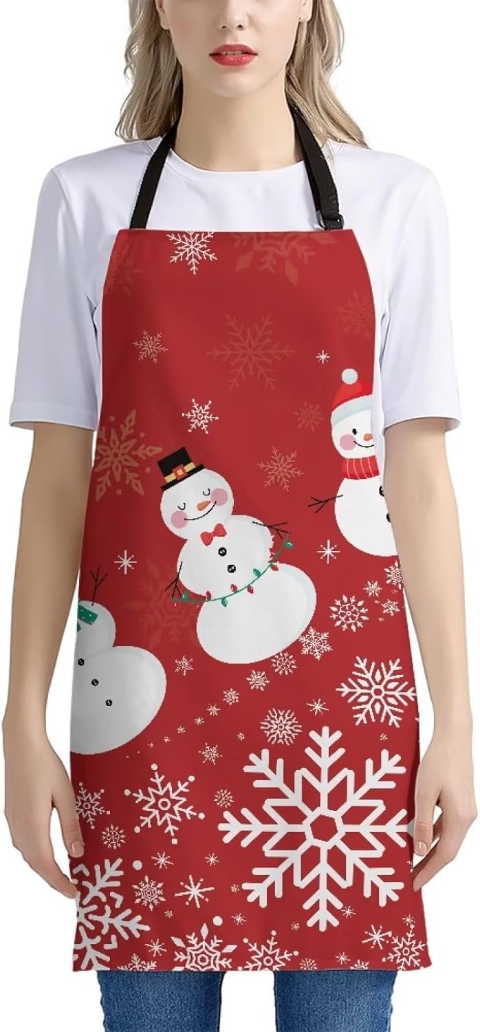 Dreaweet Delantal de cocina unisex con cuello ajustable de Navidad