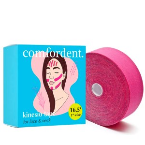 Comfordent Kinesio – Cinta para estiramiento facial y cuello, antiarrugas, liberación miofascial (rosa intenso) Comfordent Kinesio – Cinta para estiramiento facial y cuello, antiarrugas, liberación miofascial (rosa intenso)