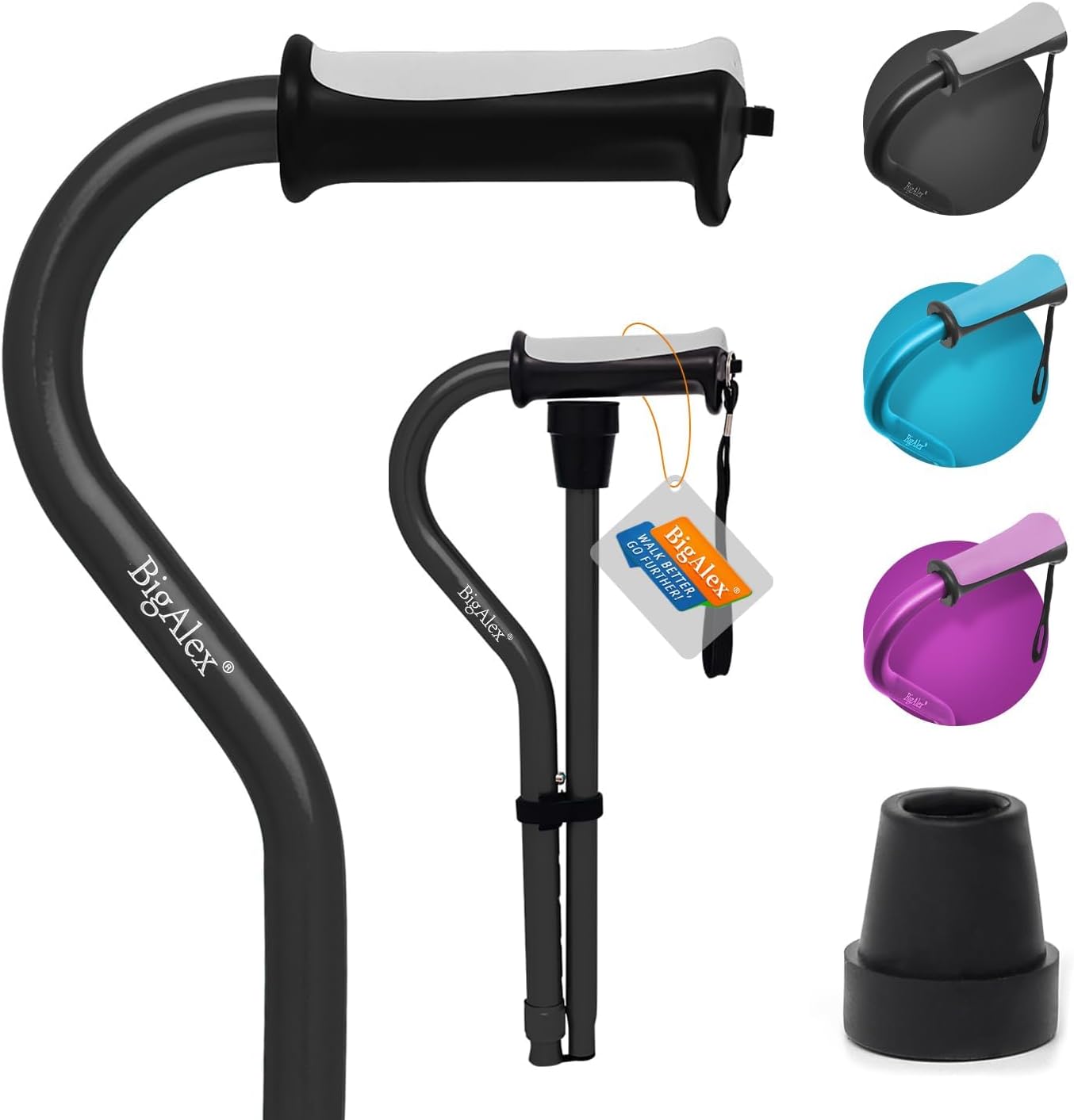 BigAlex Folding Cane,Adjustable Collapsible Cane,Foldable Walking Cane for Men,Women,Lightweight,Adjustable,Portable Hand Walking Stick – Balancing