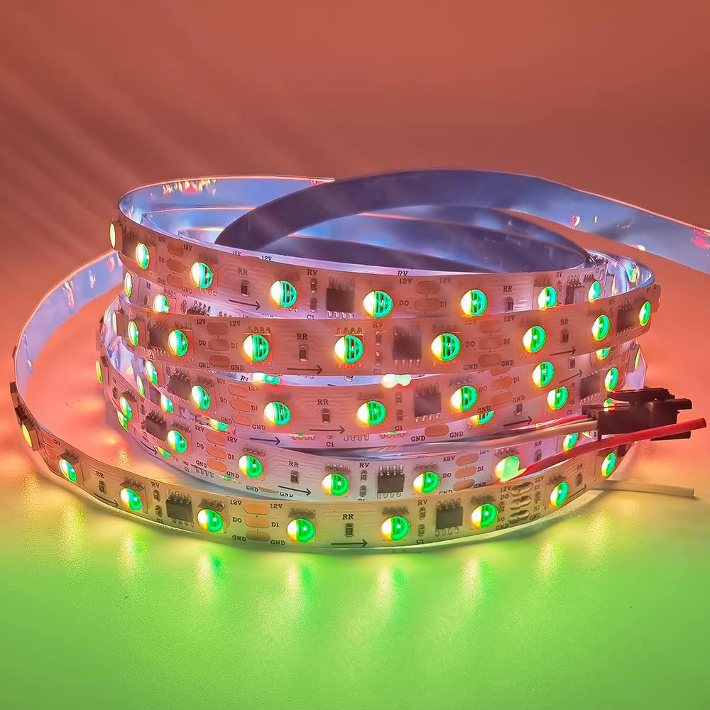 Tira de luz LED TM1814 DC12V 24V 4 en 1 píxeles SK6812 RGBW direccionables RGBWW RGBW 5050 3 pines LED luces IP30 65 67 (RGB+blanco cálido (TM1814