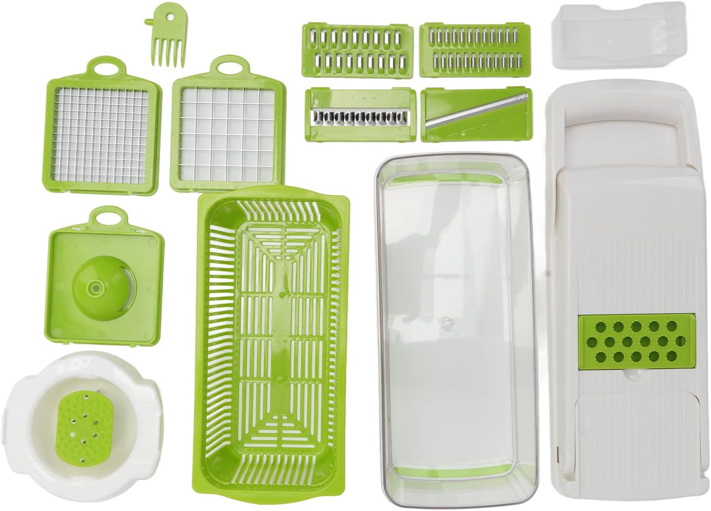 Todo en picador de verduras, rebanador de verduras y rallador de queso, picador de verduras de cebolla C Food C, utensilios de cocina con pelador,