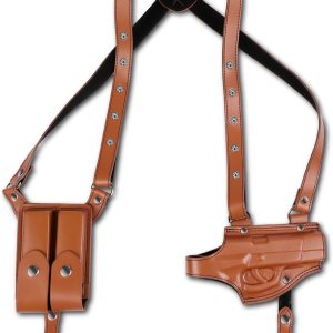 Funda de hombro de cuero para Halloween, funda vertical para pistola para transporte oculto, ajustable, vintage, con bolsa para revista, accesorios Funda de hombro de cuero para Halloween, funda vertical para pistola para transporte oculto, ajustable, vintage, con bolsa para revista, accesorios