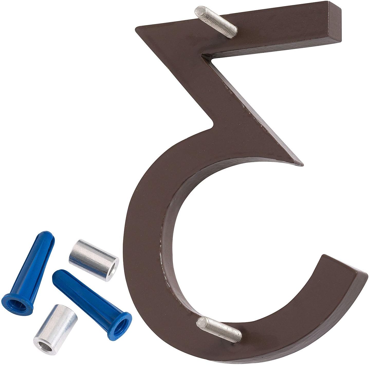 Montague Metal Products MHN-08-F-AC2-3 Números de casa de dirección flotantes modernos de aluminio cepillado sólido, 8 pulgadas, níquel satinado