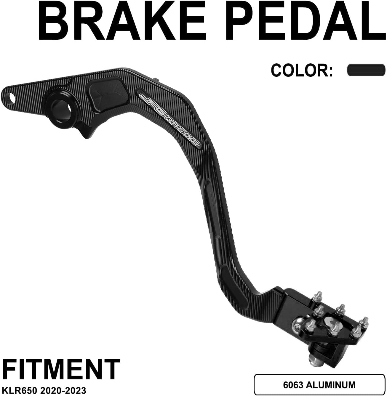 JFG RACING Palanca de pedal de freno trasero plegable para motocicleta CNC para KLR 650 KLR650 2020-2023 ADV negro