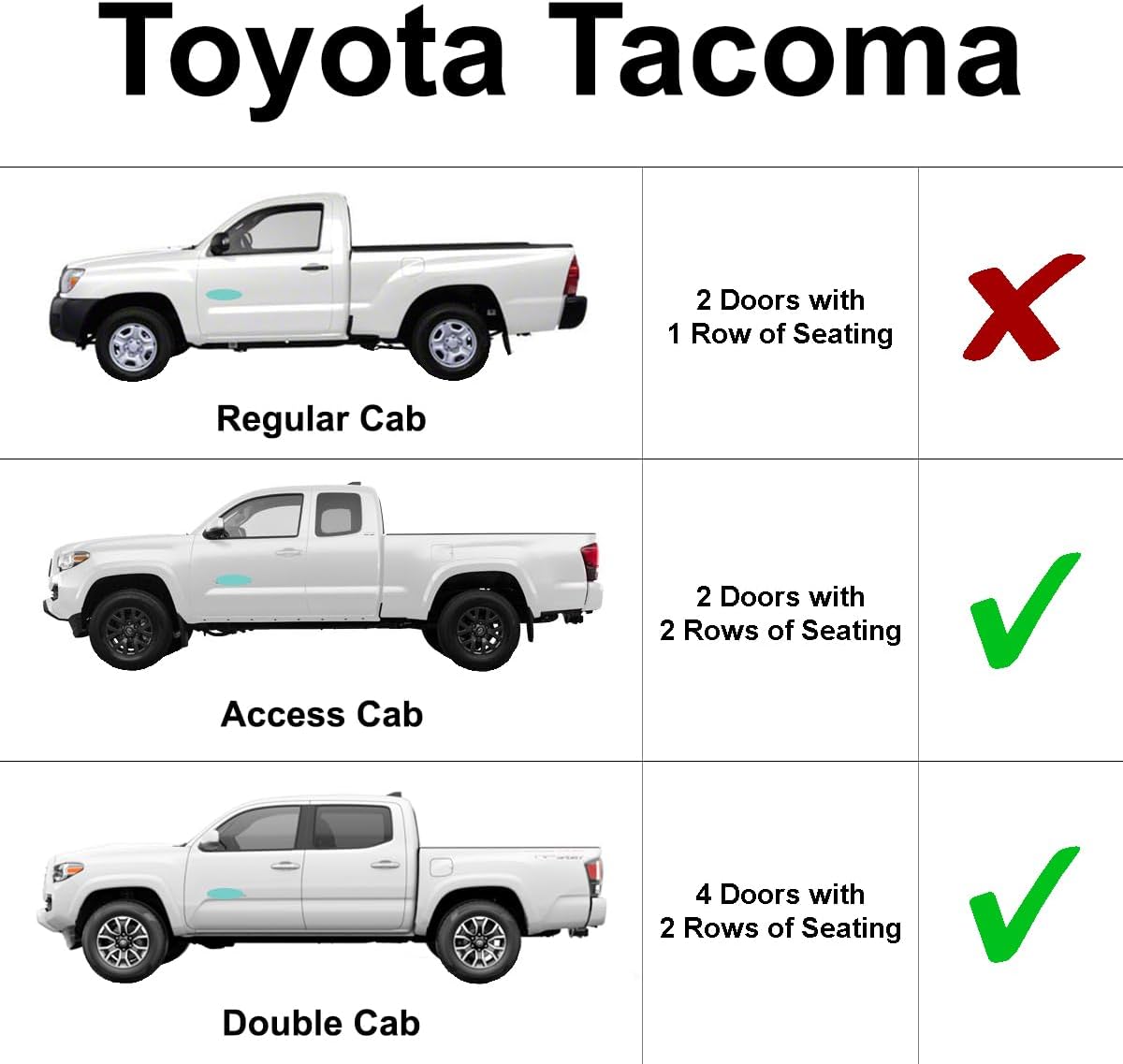 YelloPro – Parasol para asiento delantero para ventana lateral (juego de 2) ajuste personalizado para Toyota Tacoma 2005 2006 2007 2008 2009 2010