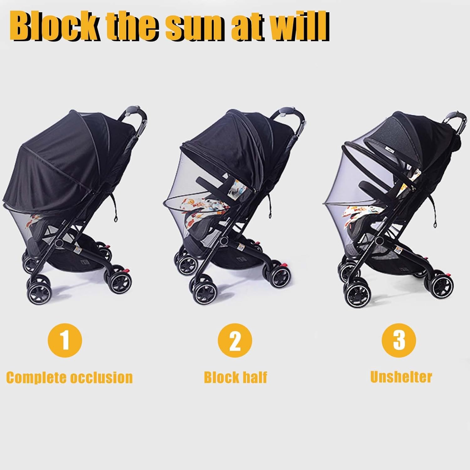 Little World Mosquito Net for Stroller Mosquito Net and Sunshade for Stroller Sun Protection Baby Mosquito Net Mesh Net Cover for Infant