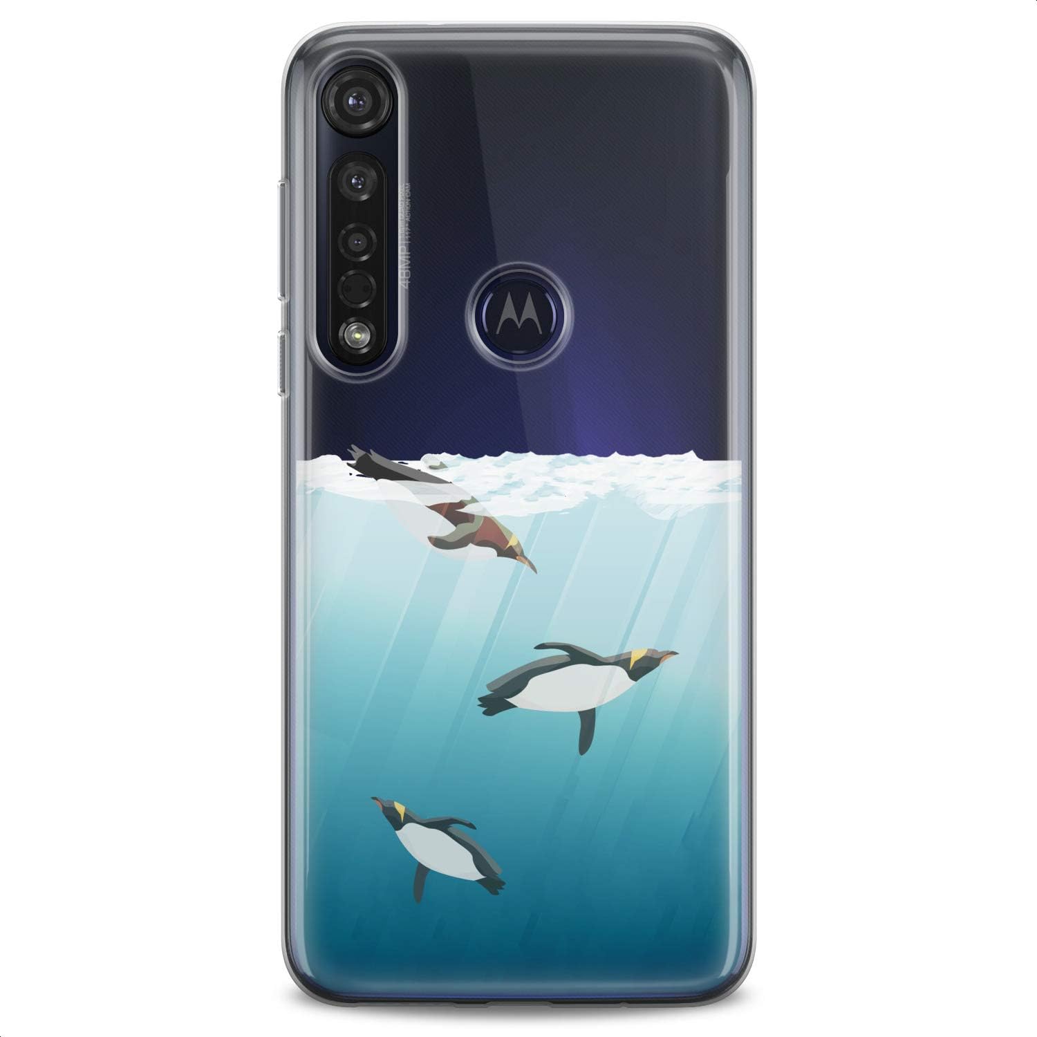 Funda de TPU compatible con Motorola G9 G8 Plus G7 E20 P40 Z4 Edge 20 G22 Stylus Pingüinos Natación Lindo Diseño Lindos Animales Claro Slim Fit Art
