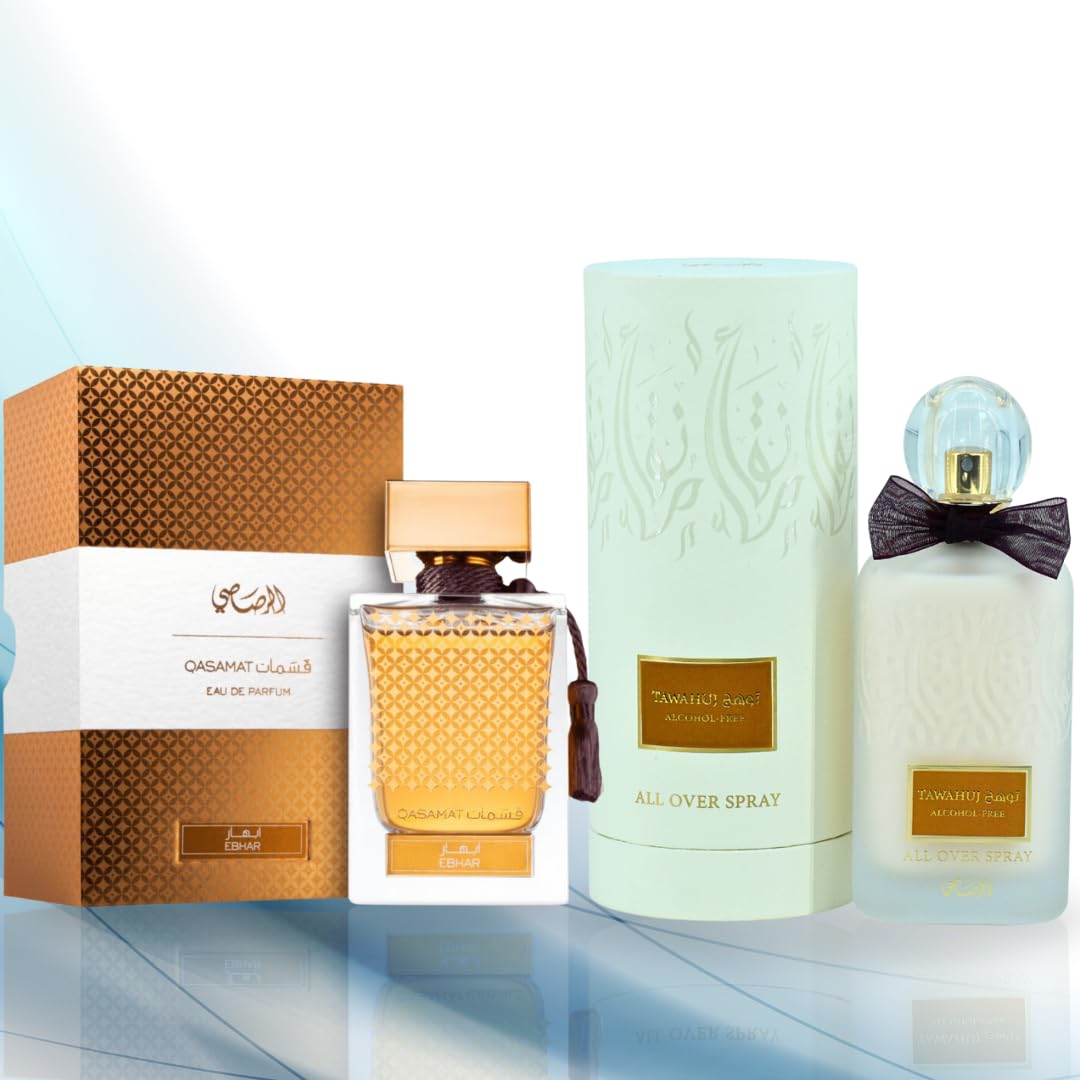 RASASI Qasamat Ebhar EDP 65ML & Tawahuj – Aerosol sin alcohol, 3.4 fl oz