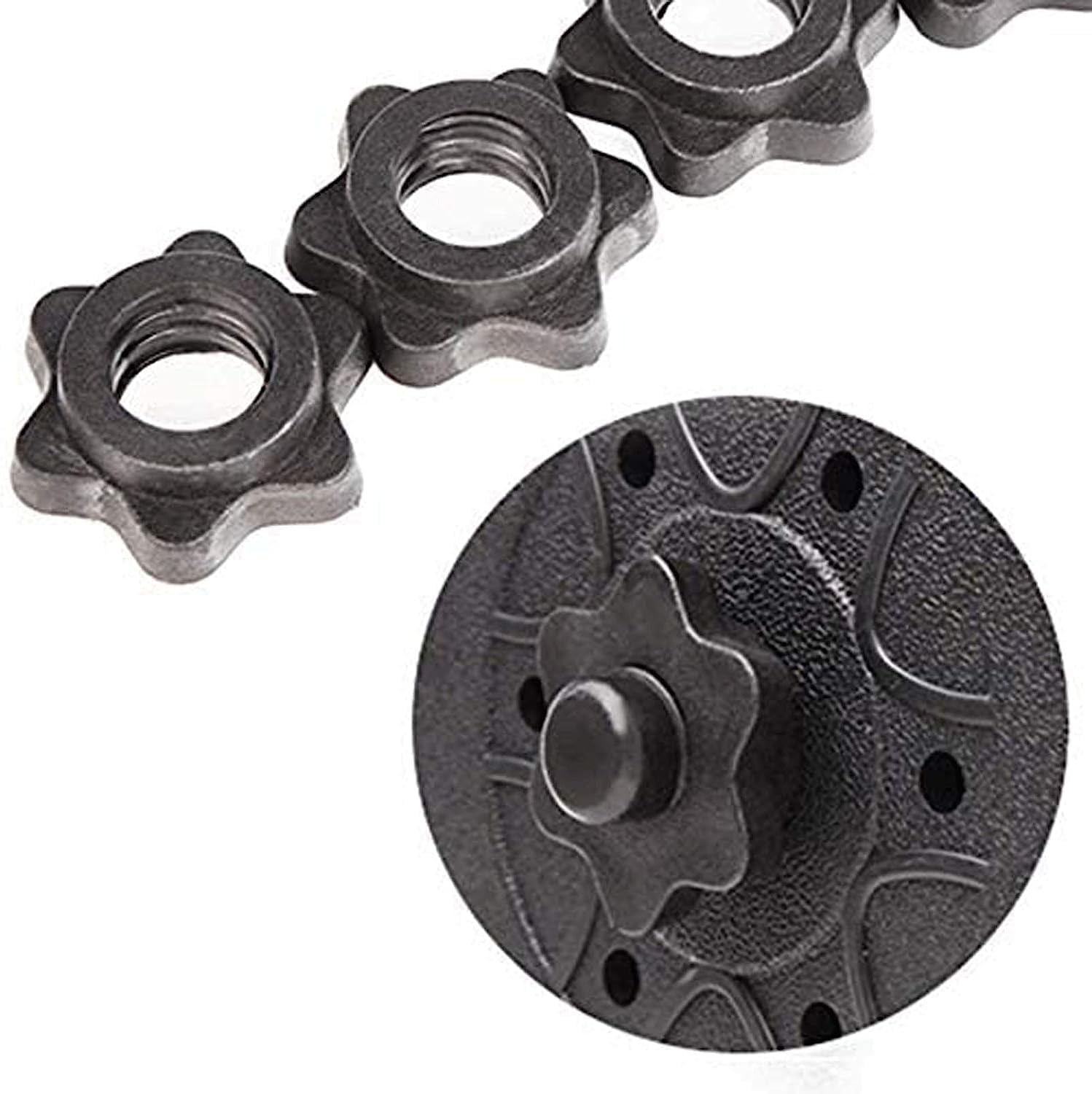 Dumbbell Collars 1 inch Dumbbell Hex Nut Barbell Collar Clamps Weight Clips for Dumbbells,Spinlock Collars for 1 Inch Standard Barbells Bars Sports