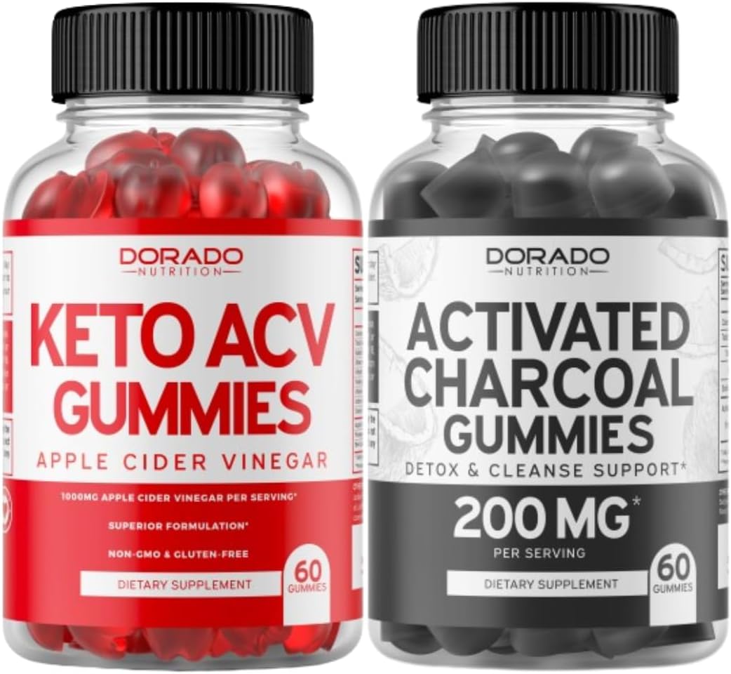 Keto ACV Gummies (60 unidades) Fórmula avanzada para perder peso y gomitas de carbón activado (60 unidades) apoyo saludable de desintoxicación y