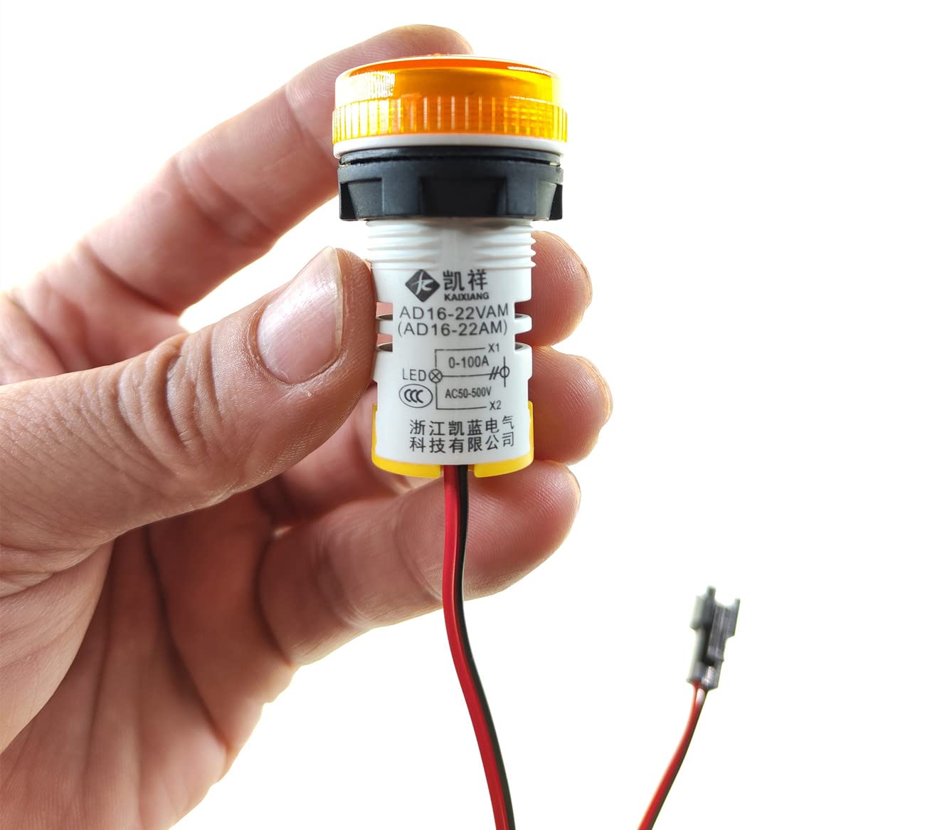 Indicador de corriente y voltaje de CA de 3 piezas con pantalla de dos dígitos, monitor de instrumentos de medición multifunción LED de cabeza