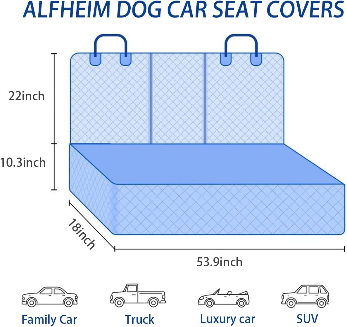 BESULEN Funda de asiento de automóvil para perro para asiento trasero, impermeable, compatible con reposabrazos y cinturón de seguridad, protector