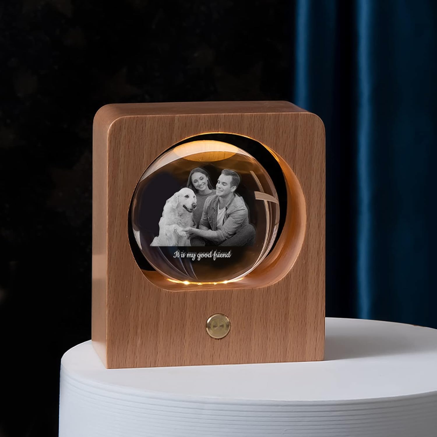 DEZUNTU Foto personalizada de bola de cristal 3D, imagen grabada en 3D personalizada en vidrio, regalo de recuerdo conmemorativo para cumpleaños del