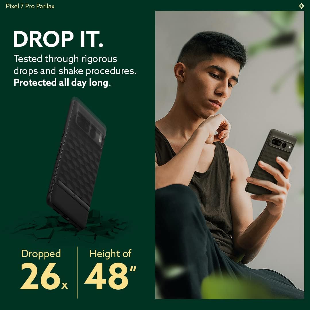Caseology Parallax prueba de caída de grado militar diseñada para Google Pixel 7 Pro Case (2022) – Negro mate