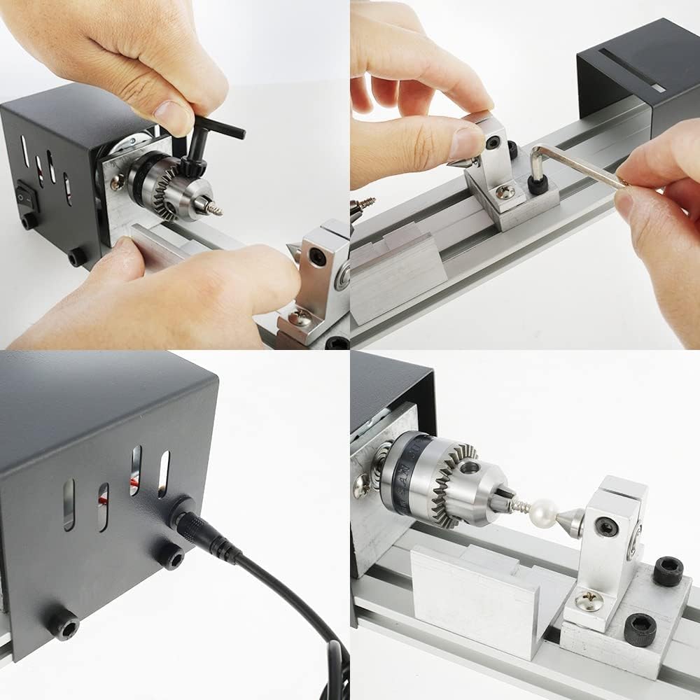 Mini torno, máquina de torno de cuentas de madera, mini pulidora de cuentas de Mefape – Máquina CNC de mesa para carpintería, torno de madera para
