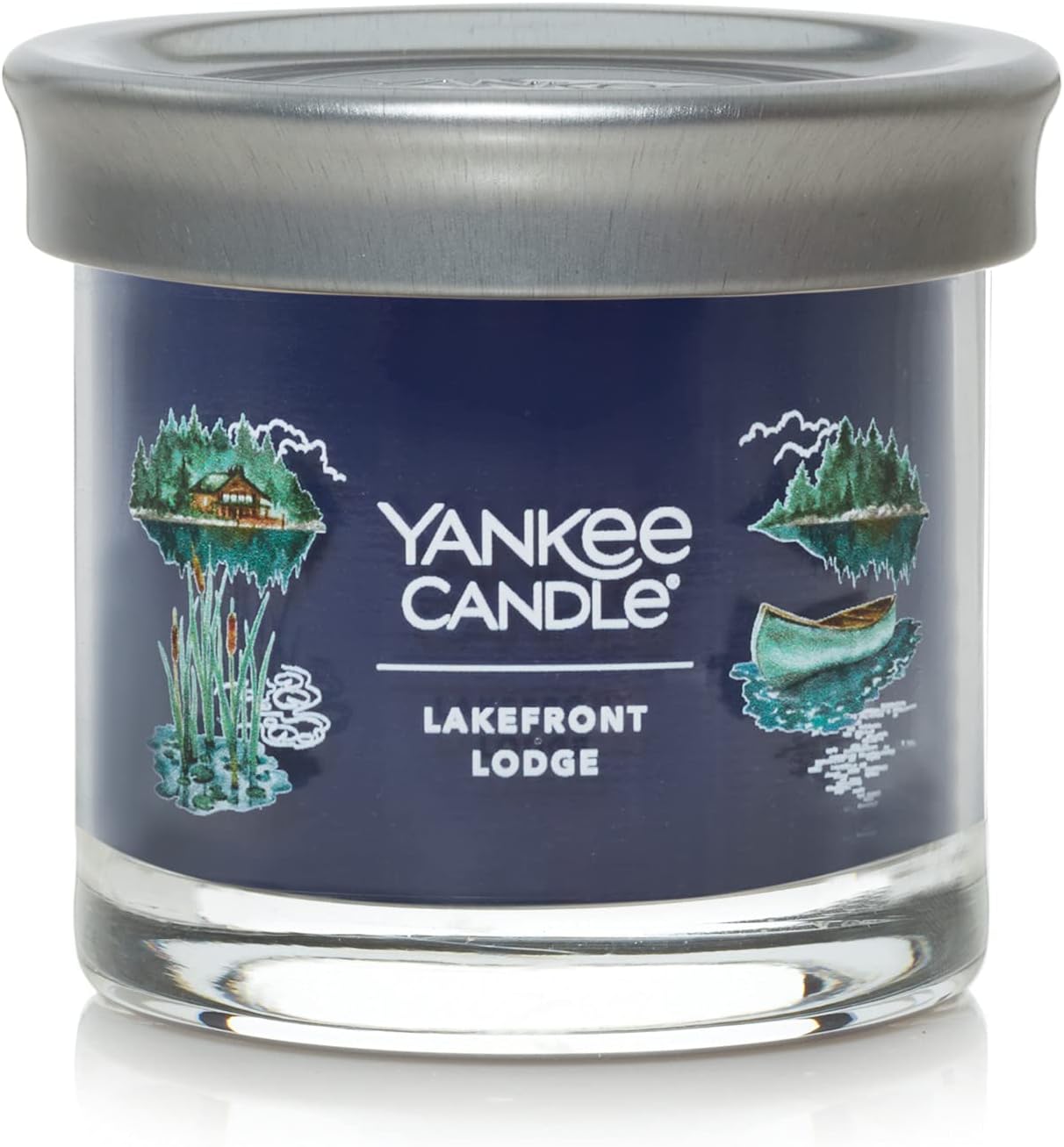 Yankee Candle – Vela en vaso pequeño con aroma Cabaña frente al Lago de la colección Signature