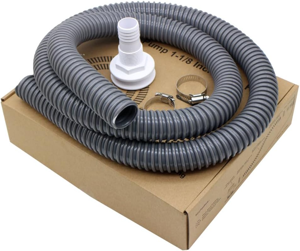 Kit de instalación de manguera de bomba de sentina  Manguera de PVC flexible sin torceduras de calidad premium de 6 pies  Incluye 2 abrazaderas de