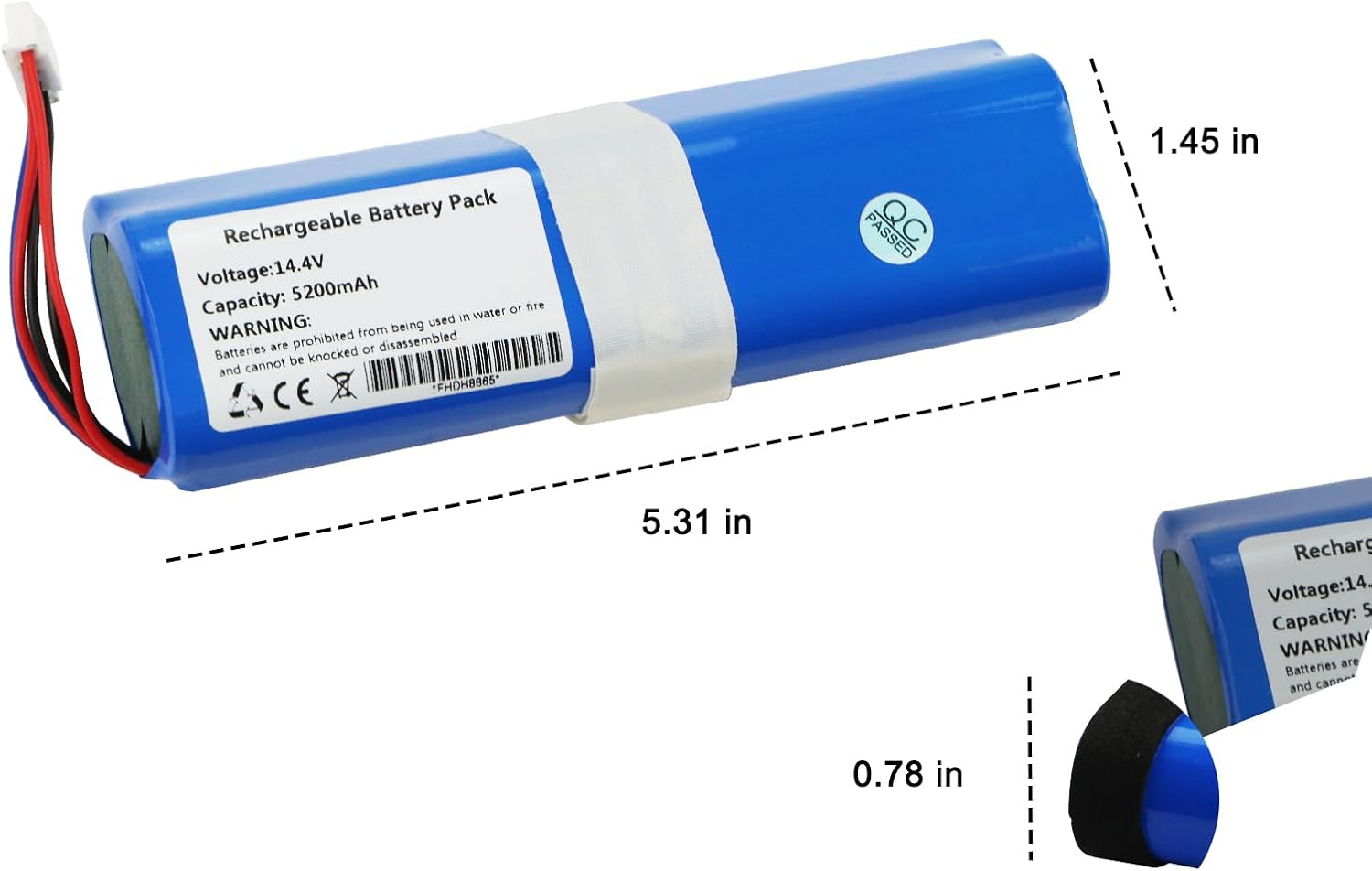 Batería de repuesto para aspiradora de 5200 mAh para Ecovacs Deebot T5 T8 T8+ T9 T9+ Deebot Ozmo 950 T10 T9 DX65, DX93, DX96 X1 X1 Omni X1 Turbo X1