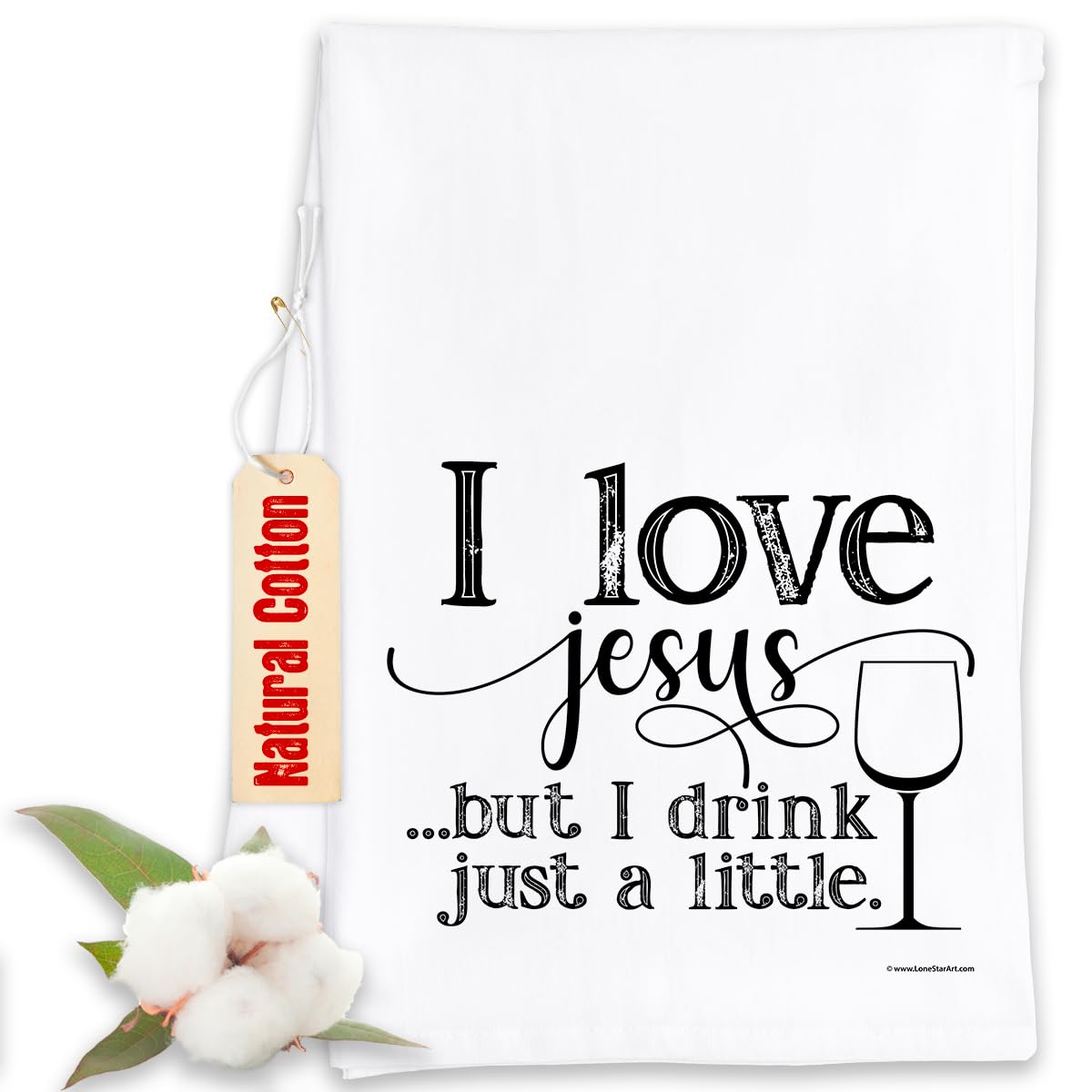 I Love Jesus But I Drink Just a Little-Wine-Themed Kitchen Tea Towels -Funny Decorative Dish Towels with Sayings, Funny Housewarming Kitchen Gifts –