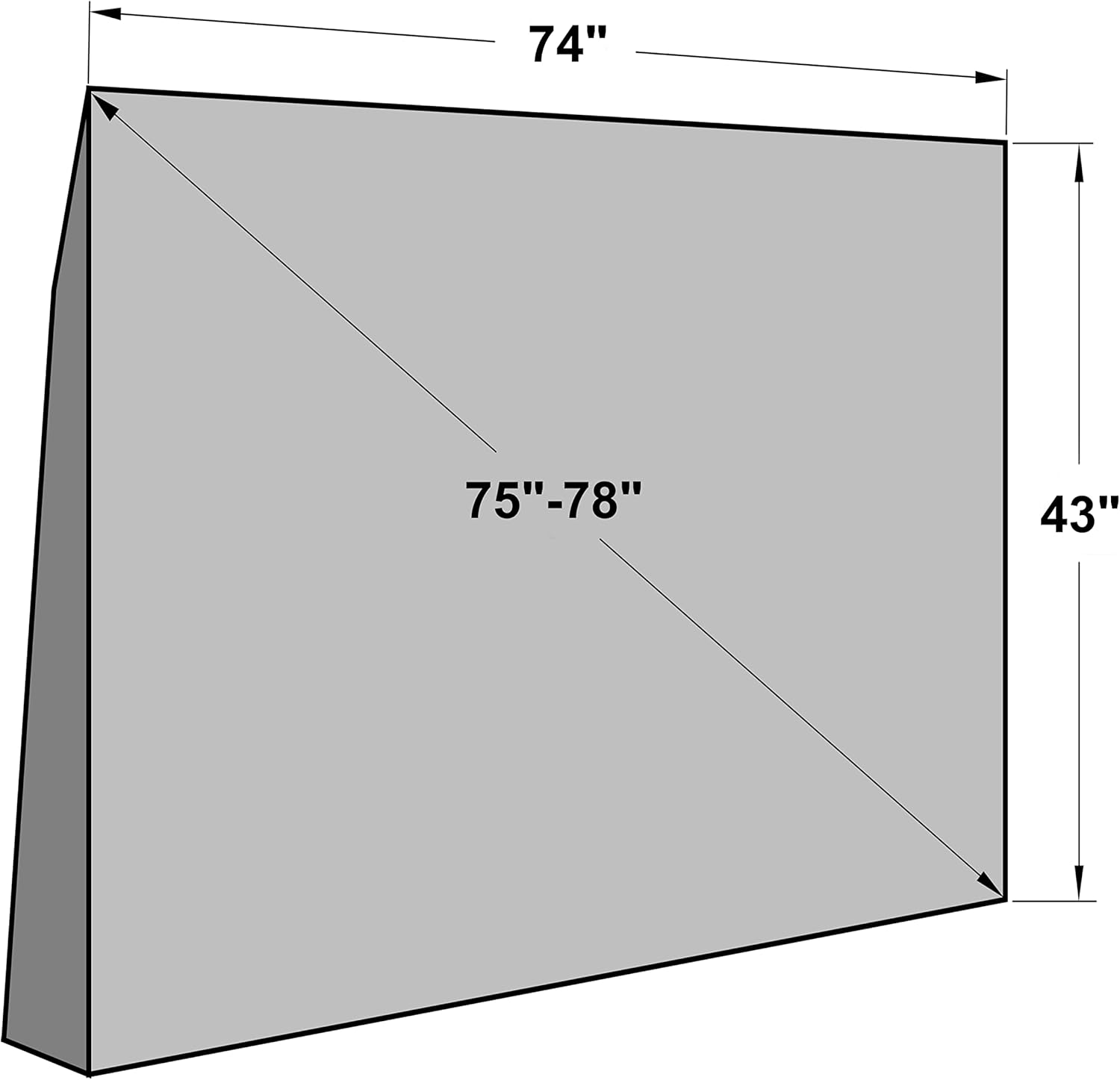 Funda para TV de 75 a 78 pulgadas, diseño de ajuste cerrado, solapa frontal, resistente a los arañazos, protege la pantalla LED de hasta 74 pulgadas