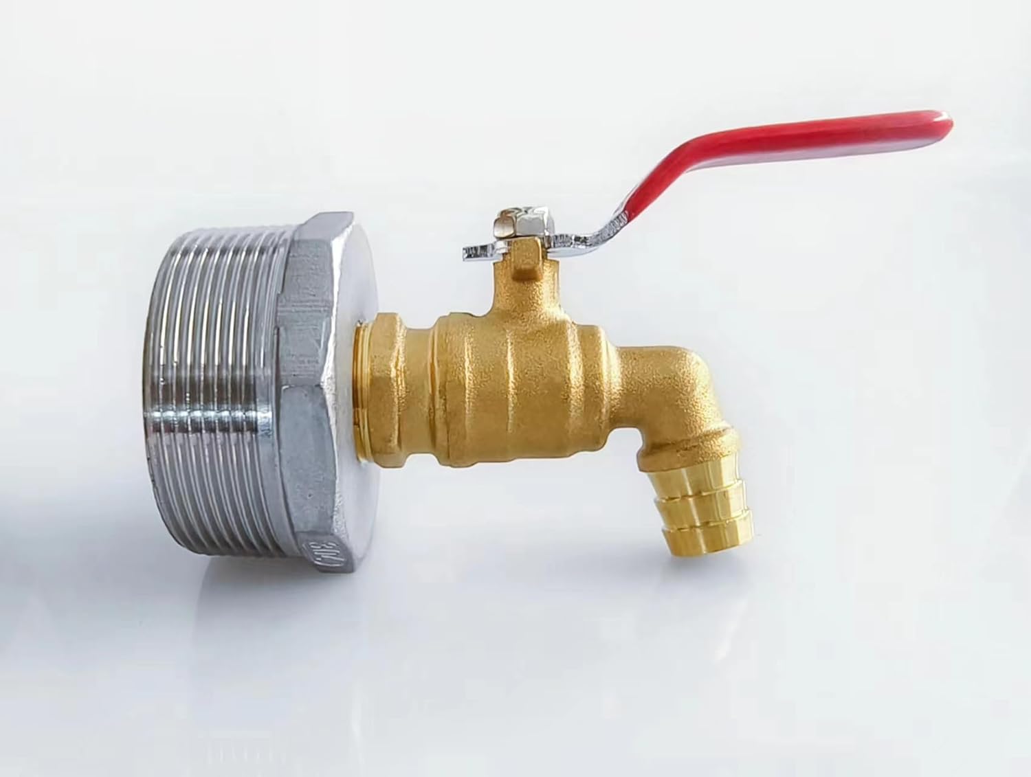 Grifo de barril de 2 pulgadas para tambor de 55 galones, barril de lluvia y grifo de cubo, grifo de barril de latón con 3 arandelas EPDM (paquete de