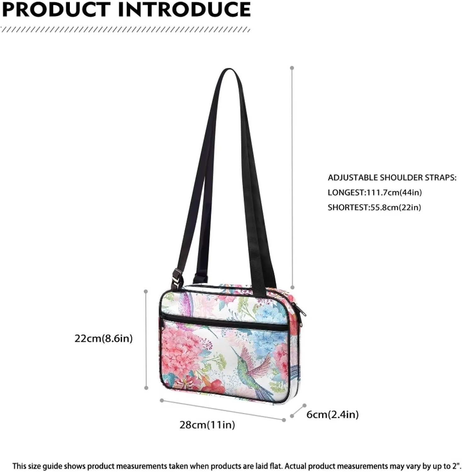 Psaytomey Funda de transporte para la Biblia, diseño floral de colibrí, hebilla ajustable, bolsa de iglesia ligera, bolsa organizadora de la Biblia
