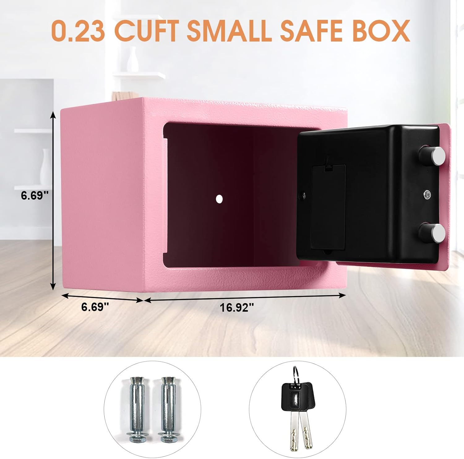 Caja de seguridad pequeña ignífuga por dinero, 0.23 pies cúbicos Mini caja fuerte ignífuga con cerradura de combinación, caja fuerte digital para