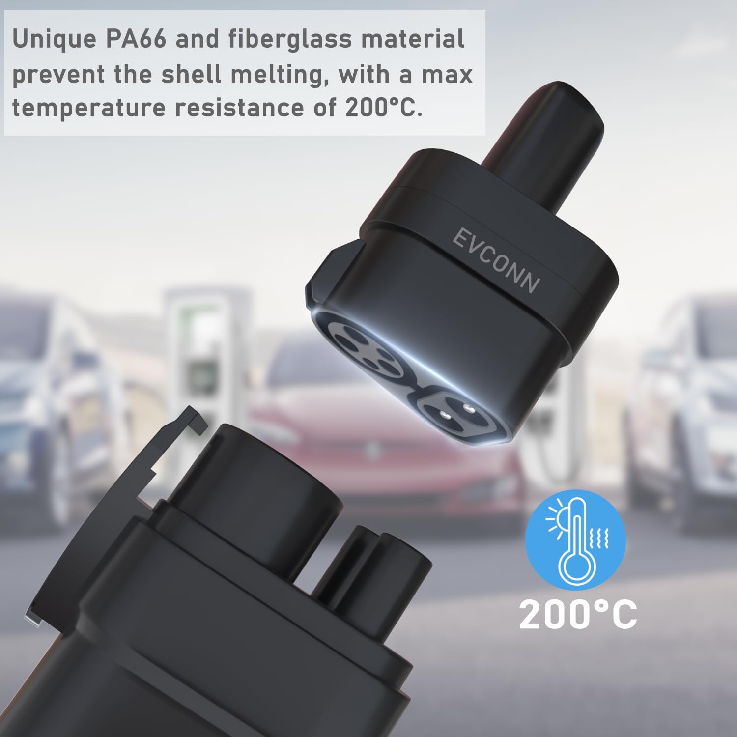 EVCONN Adaptador CCS a Tesla  300 A  500 V CC de carga rápida para Tesla Model 3, Y, X, S  Max 250KW CCS Adaptador Tesla compatible con estaciones