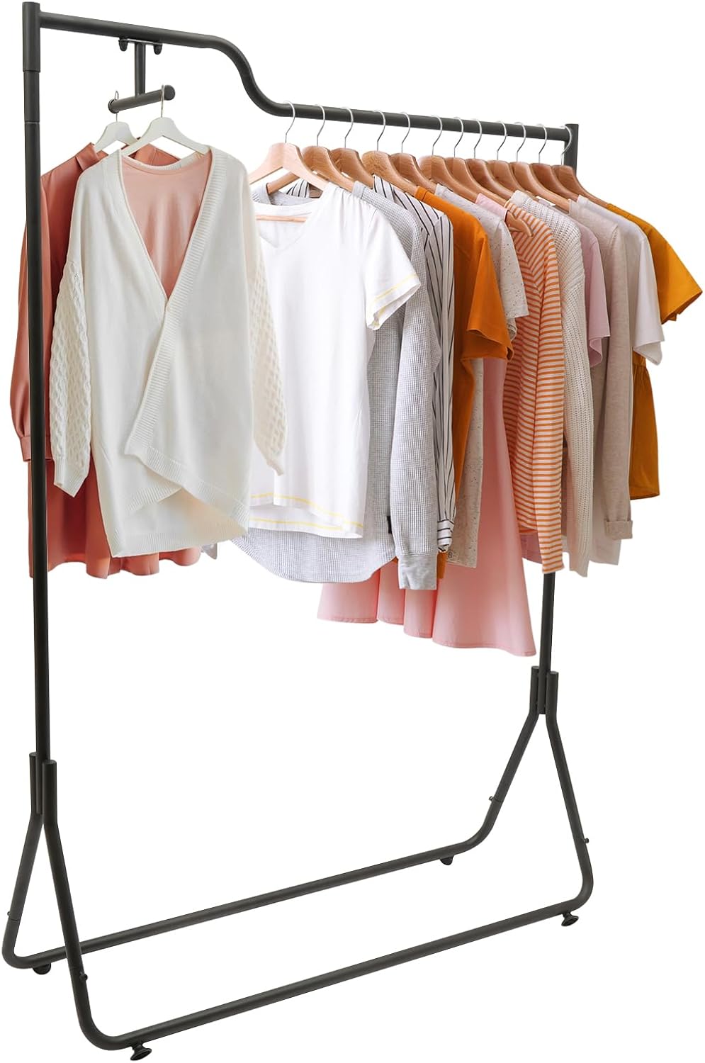 Perchero de ropa de tubería, estantes de ropa resistentes con patas ajustables, estante de exhibición de ropa, perchas de metal para el suelo,
