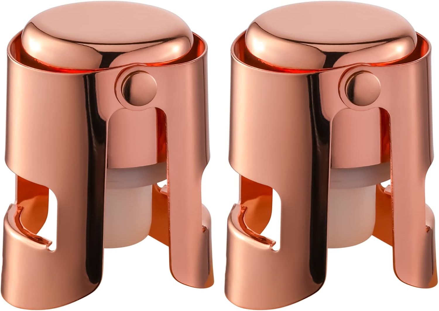 Tapones de champán con protector de champán de acero inoxidable con silicona de grado alimenticio a prueba de fugas que se mantienen frescos,