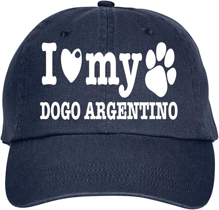 Press Fans – Gorra de béisbol con texto en inglés I Love My DOGO, estilo polo clásico, ajustable, color azul marino
