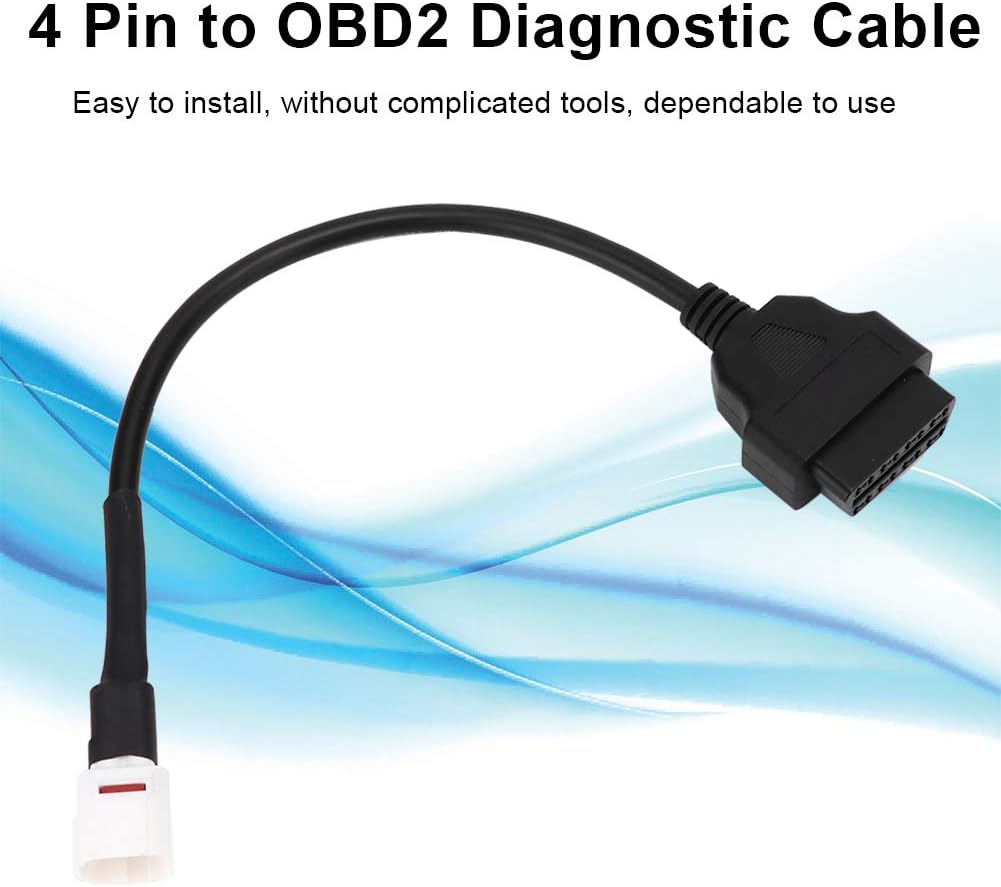 Cable de escáner de motocicleta, cable de diagnóstico de 4 pines a Obd2, cable de diagnóstico de escáner de motocicleta, cable de diagnóstico de