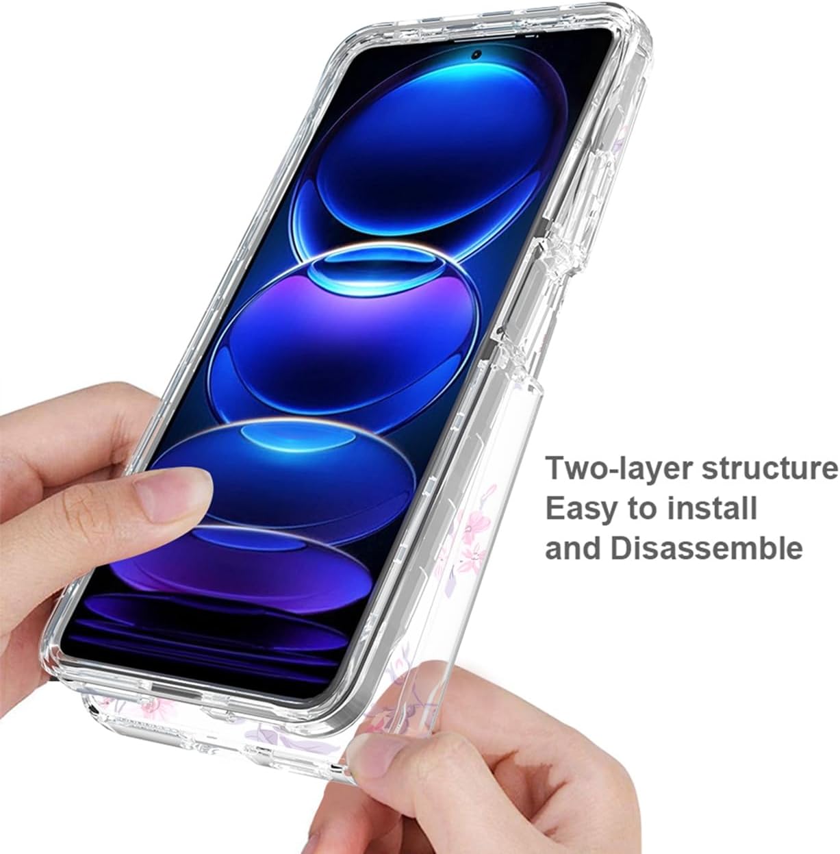 sidande Funda para Redmi Note 12 Pro, Poco X5 Pro 5G 22101320G con protector de pantalla de vidrio templado, cubierta protectora de TPU transparente
