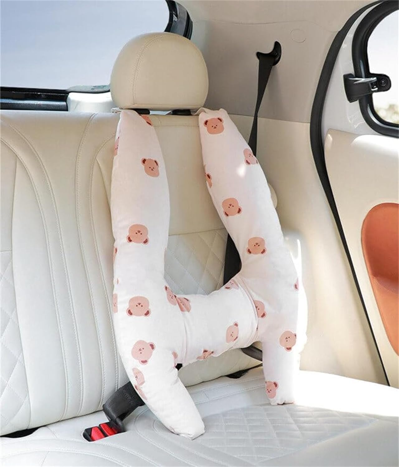 Almohadas de coche para niños, almohadas de automóvil en forma de H para dormir, soporte de cabeza de asiento de automóvil infantil, almohada de
