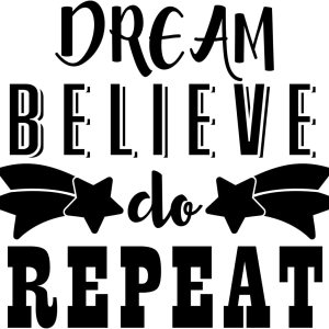 VWAQ Dream Believe Do Repeat Motivational Wall Decal (22″H X 23″W, Black) VWAQ Dream Believe Do Repeat Motivational Wall Decal (22″H X 23″W, Black)
