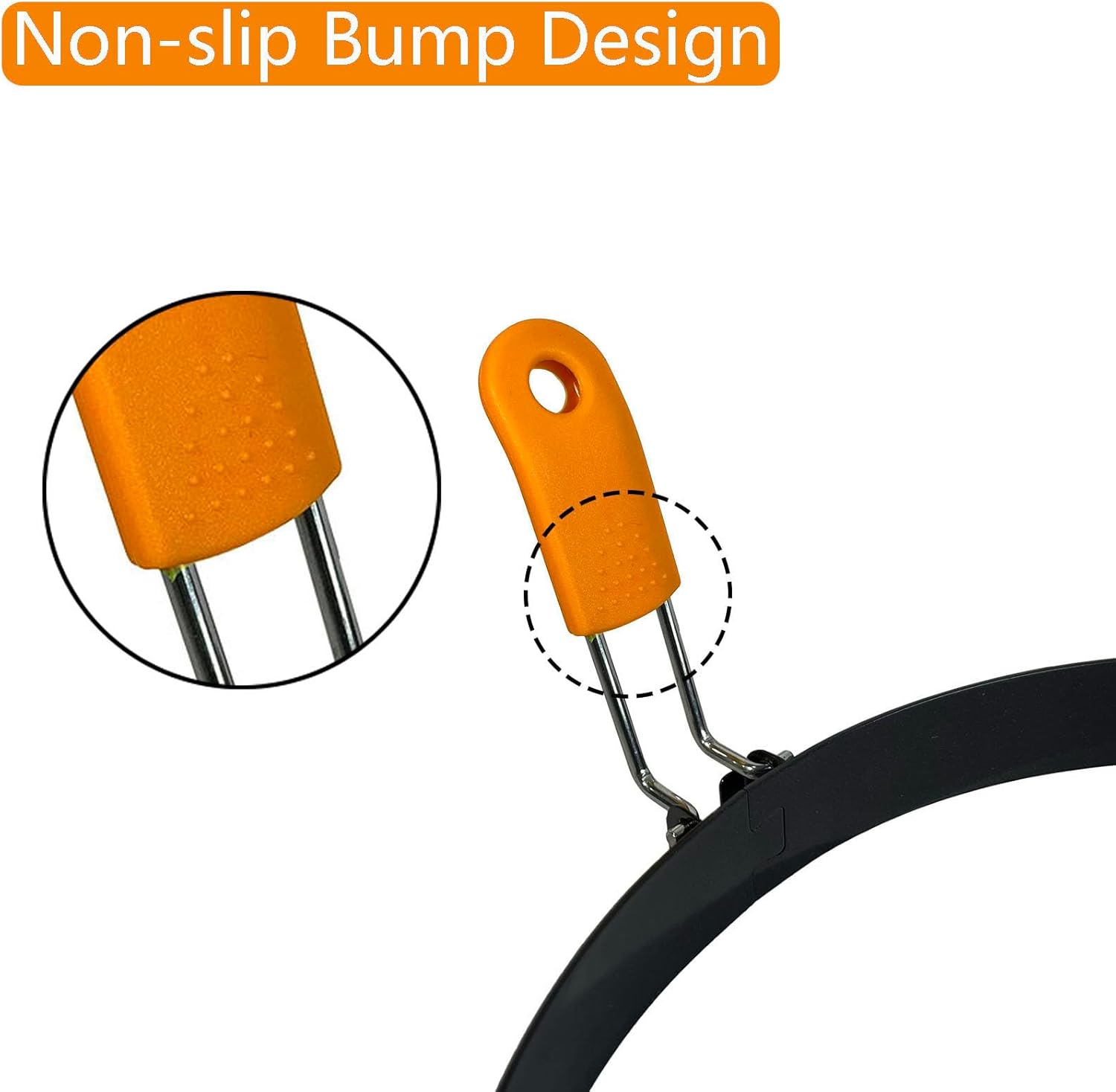 Paquete de 2 anillos de huevo para panqueques de 6 pulgadas, anillos de huevo para freír huevos, antiadherentes, redondos, grandes, con mango