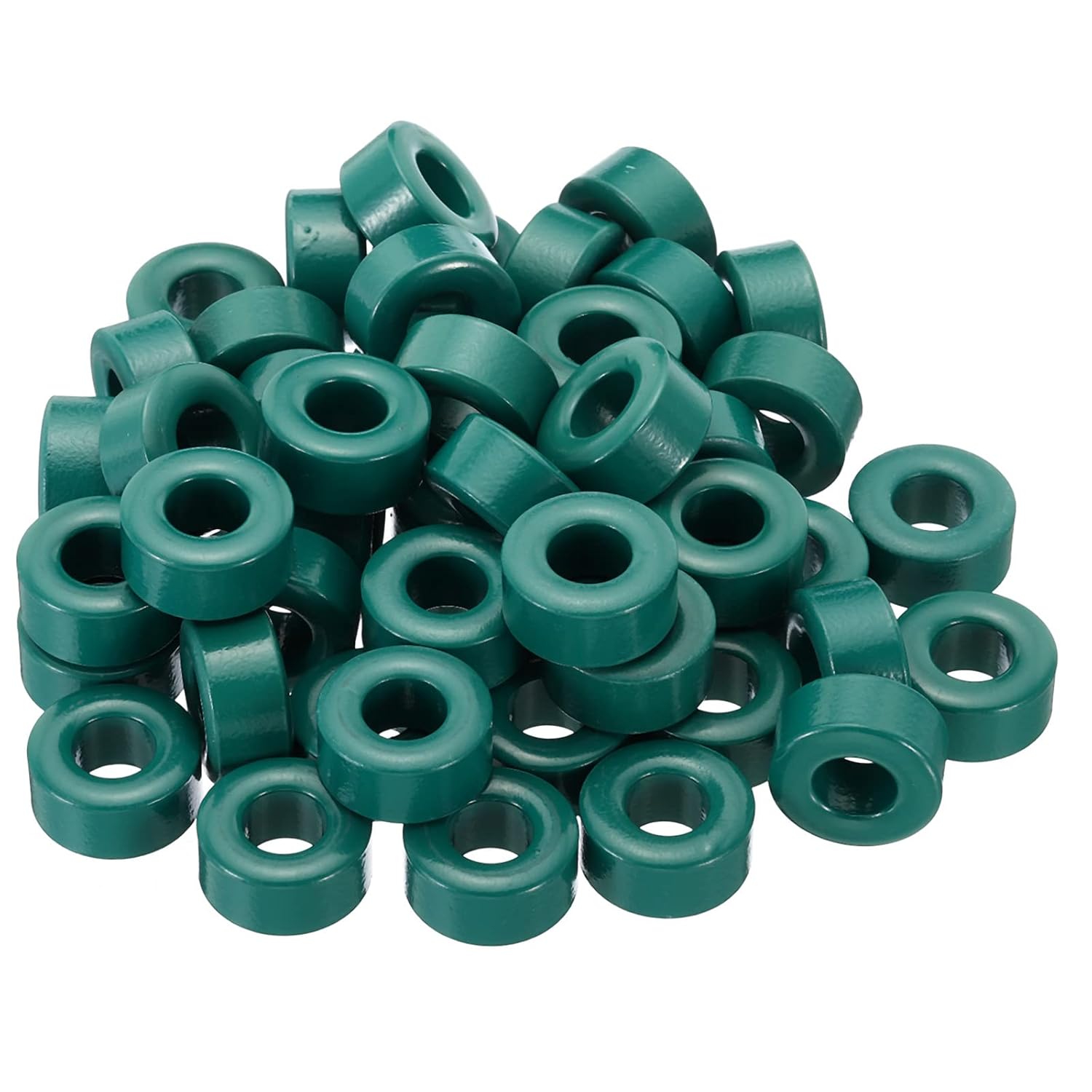 PATIKIL Núcleo de toroide de ferrita, 50 unidades de núcleo toroide de 0.8 pulgadas ODx0.4 pulgadas IDx0.4 pulgadas de alto, anillos de ferrita