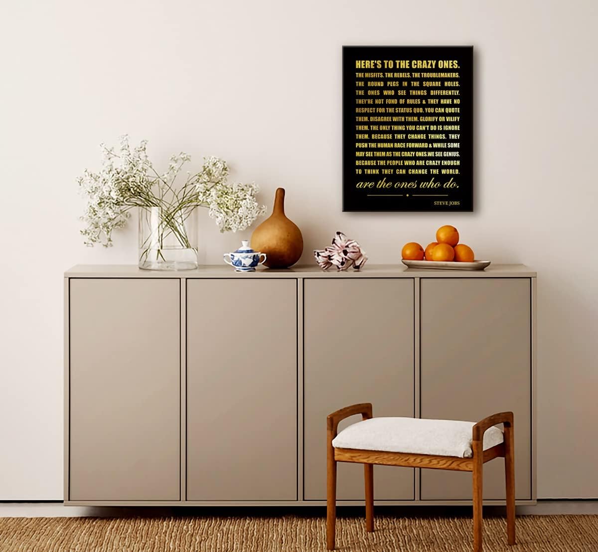 Lienzo decorativo para pared con texto en inglés Here’s To The Crazy Ones (Here’s To The Crazy Ones), impresiones inspiradoras en lienzo para