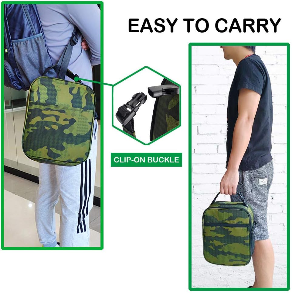 Lonchera reutilizable con aislamiento a prueba de fugas, para oficina, trabajo, picnic, comida con múltiples bolsillos para hombres y mujeres (gris,