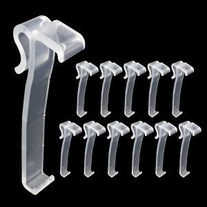 Clips para cenefa, 12 clips de plástico transparente de 3.25 pulgadas para ventana, clips de cenefa ocultos, clips de cenefa para cenefa horizontal Clips para cenefa, 12 clips de plástico transparente de 3.25 pulgadas para ventana, clips de cenefa ocultos, clips de cenefa para cenefa horizontal